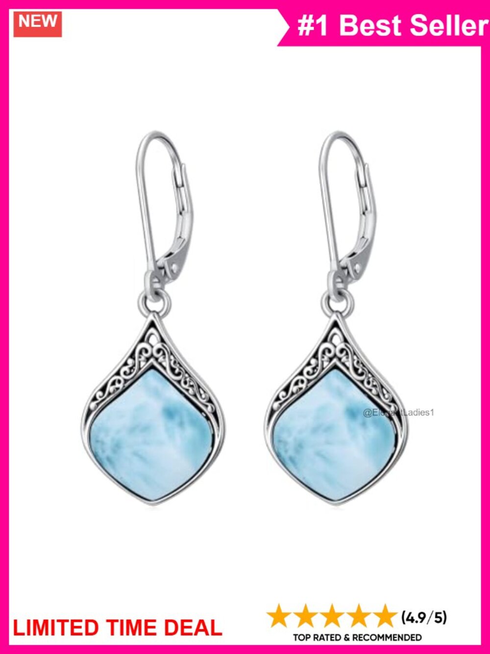 Teardrop Gemstone Earrings Sterling Silver Vintage Filigree